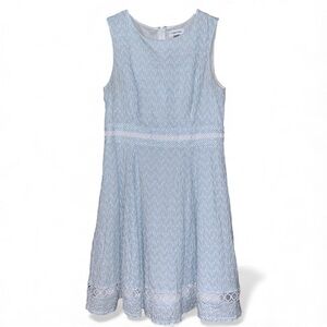 Calvin Klein Seersucker Eyelet Cutout A-line Dress